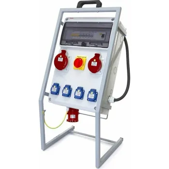 Elektroinstalační materiál FAMATEL Rozvaděč ZSFV40101000.1/3952 staveništní s chráničem 40/4/003 40A 400V IP44 přenosný stojan V625203