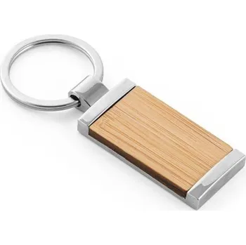 Přívěšek bambusový obdélníkový 47x22mm s kroužkem na klíče s možností laserového gravírování