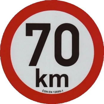 Příslušenství ke karavanu samolepka rychlosti REFLEXNÍ 70 km půměr 20 cm