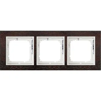 Elektroinstalační materiál Timex Dřevěný rámeček Opus Premium Plus wenge / chrom, trojnásobný