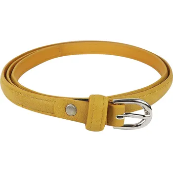 Opasek Dámský pásek se stříbrnou přezkou - žluté barvy 9001427-7