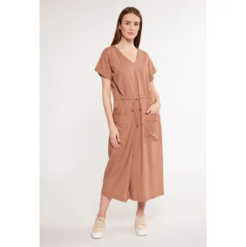 Dámské šaty MONNARI Dámské šaty Šaty z viskózy a lnu MONNARI hnědá 2339425