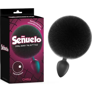 Anální kolík Chisa Senuelo Small Bunny Tail Butt Plug Black