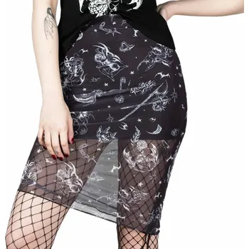 Dámská sukně sukně dámská KILLSTAR - Dazed Skull - Black - XXL
