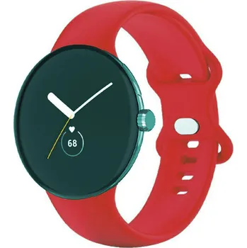 Příslušenství k chytrým hodinkám eses Silikonový řemínek pro Google Pixel Watch 1, 2 - Červený, velikost L