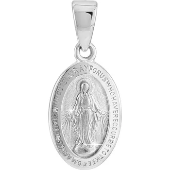 Přívěsek GEMMAX Zázračná medailka - přívěsek Madonka z bílého zlata - malá – zlatý šperk ryzosti 585/1000 v Dárkovém balení s Certifikátem GUPWN-33961