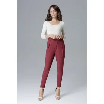 Dámské kalhoty Lenitif Dámské elegantní kalhoty Asse L018 červená S