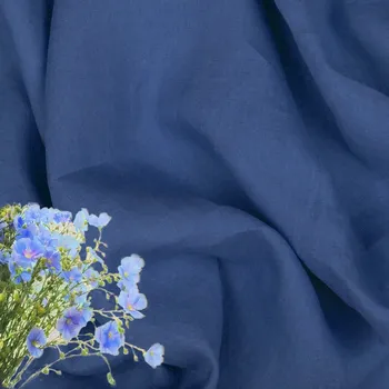 Přírodní lněná látka Julia, Modrá(6354), 154 gr/m2