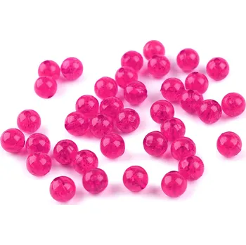 Korálek Plastové korálky kraklované Ø8 mm 30g Barva: pink