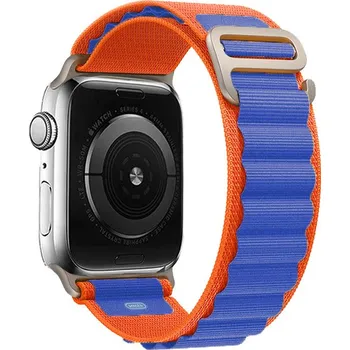 Příslušenství k chytrým hodinkám Alpský tah nylonový provlékací řemínek pro Apple Watch 38/40/41/42mm Barva: Oranžová/modrá