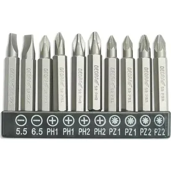 Bit Dedra 18A07S12 Sada šroubovacíchbitů10ks,50mm: SL5.5,6.5,PH1/2x2,PZ1/2x2