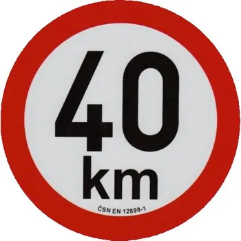 Příslušenství ke karavanu samolepka rychlosti REFLEXNÍ 40 km průměr 20 cm