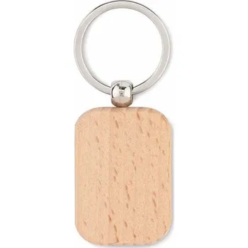 Přívěšek dřevěný obdélníkový 45x30mm bukový s kroužkem na klíče s možností laserového gravírování