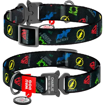 Obojek pro psa WAUDOG obojek nylonový DC Justice League Fastex QR (25-35cm/1,5cm)