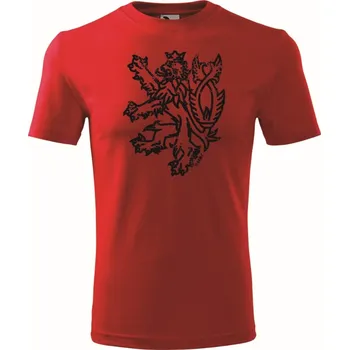 Pánské tričko E-ARMY Tričko krátký rukáv - LEV - Červená Velikost: 4XL+doplatek