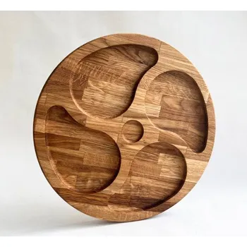 Talíř Servírovací dělený talíř 4+1 Dub