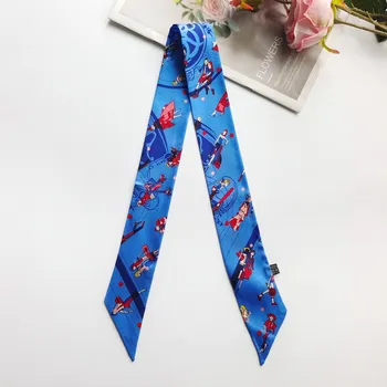 Šátek Hedvábná šálka twilly Modrá je dobrá 5x85 cm v dárkovém balení, WHITE ORCHID