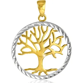 Přívěsek GEMMAX Zlatý přívěsek Strom života – zlatý šperk ryzosti 585/1000 v Dárkovém balení s Certifikátem GLPCN-29291