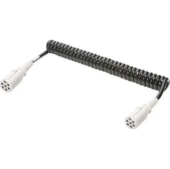 Tažné zařízení kabel spirálový 24V 7P příd. 4,5m plastová vidlice