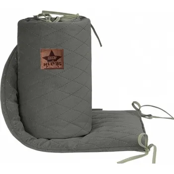mantinel do postýlky BABY NELLYS prošívaný mantinel VELVET 180x30cm Khaki