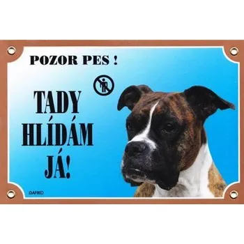 Domovní číslo Barevná cedulka Pozor pes, Boxer německý