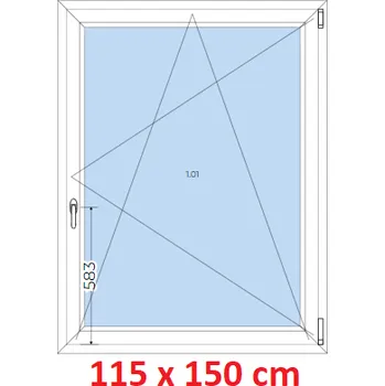 Okno Soft Plastové okno 115x150 cm, otevíravé a sklopné