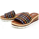 Dámské kožené pantofle 28410-05 ARA KOM hnědé, multicolor Barva: hnědá, Velikost: 38