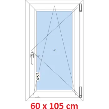 Okno Soft Plastové okno 60x105 cm, otevíravé a sklopné