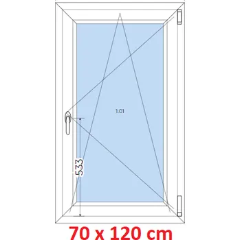 Okno Soft Plastové okno 70x120 cm, otevíravé a sklopné