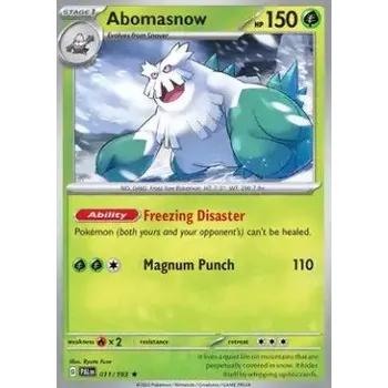 Sběratelská karetní hra Pokémon PAL 011/193 Abomasnow - Paldea Evolved Stav: Near Mint, Verze: HOLO
