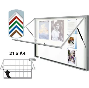Venkovní vitrína 1130 x 1600 (odolné plexi), hloubka 58 mm, 21xA4, barevný