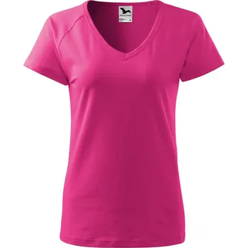 Dámské tričko Malfini Dream 128 – dámské tričko, 180 g, přiléhavý střih, výstřih do V Barva: 40-purpurová, Velikost: 2XL