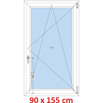 Okno Soft Plastové okno 90x155 cm, otevíravé a sklopné