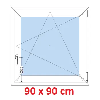 Okno Soft Plastové okno 90x90 cm, otevíravé a sklopné