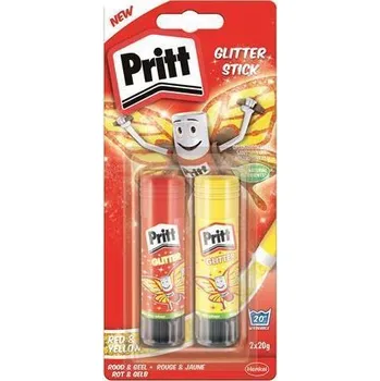 Kancelářské lepidlo Lepicí tyčinka "Pritt", se třpytkami, 2x20 g, HENKEL