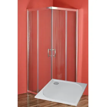 ARTTEC Sprchový kout obdélníkový SMARAGD 90 x 80 x 198 cm chinchilla sklo s vaničkou z litého mramoru STONE PAN01176