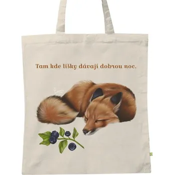 Nákupní taška BIO plátěná taška s potiskem Liška a Borůvky
