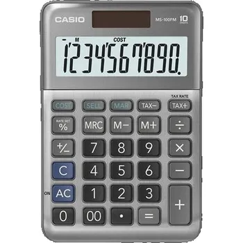 Kalkulačka Kalkulačka "MS-100 FM", šedá, stolní, 10 číslic, CASIO