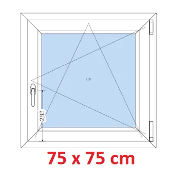 Okno Soft Plastové okno 75x75 cm, otevíravé a sklopné