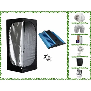 Pěstební box LEDMEGROW EconomyGrow: kompletní pěstební set Mammoth Lite 80 + AzureGrow pěstební LED panel 120W