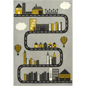 Koberec Balta Dětský kusový koberec LUNA KIDS 534433/89945 Město Cesta šedý Rozměr: 100x150 cm