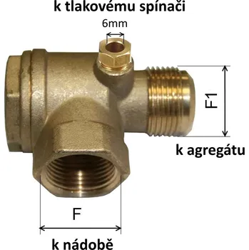 Ventil Padovan Valerio rozběhový zpětný odlehčovací ventil 1/2"i x 3/8"a