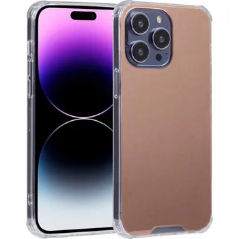 Pouzdro na mobilní telefon Kryt se zrcadlovým povrchem pro iPhone 14 Pro Max - růžovozlatý