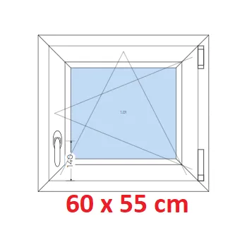 Okno Soft Plastové okno 60x55 cm, otevíravé a sklopné