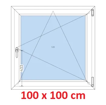 Okno Soft Plastové okno 100x100 cm, otevíravé a sklopné