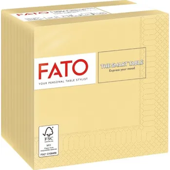 Papírový ubrousek Fato Papírové koktejlové ubrousky 25 x 25 cm, 2-vr., champagne, 100 ks