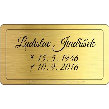 Smuteční dekorace Rytá cedulka 674