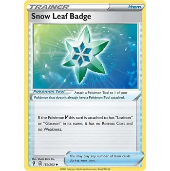 Sběratelská karetní hra Pokémon karta Snow Leaf Badge 159/203