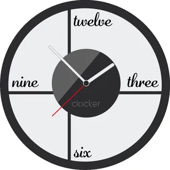 Samolepící dekorace Clocker Nalepovací hodiny Modern - Word Barva ciferníku: Černá