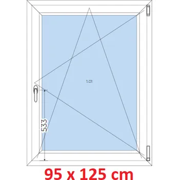 Okno Soft Plastové okno 95x125 cm, otevíravé a sklopné